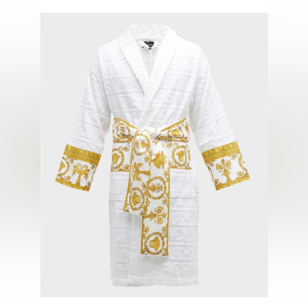 Versace White Robe with Gold Detailing